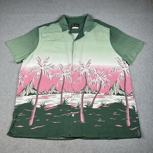 Original Use Tropical Palm Print Rayon Button-Up Shirt XXL Target Resort Vibe‎